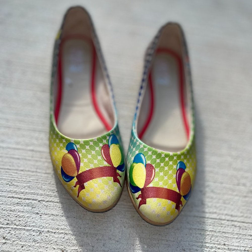 NWOT Goby Printed Balloon Ballet Flats Size 39